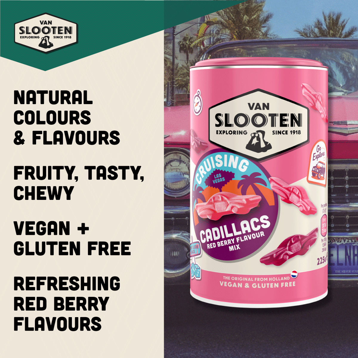 Cruising Cadillacs Red Berry VEGAN 225g