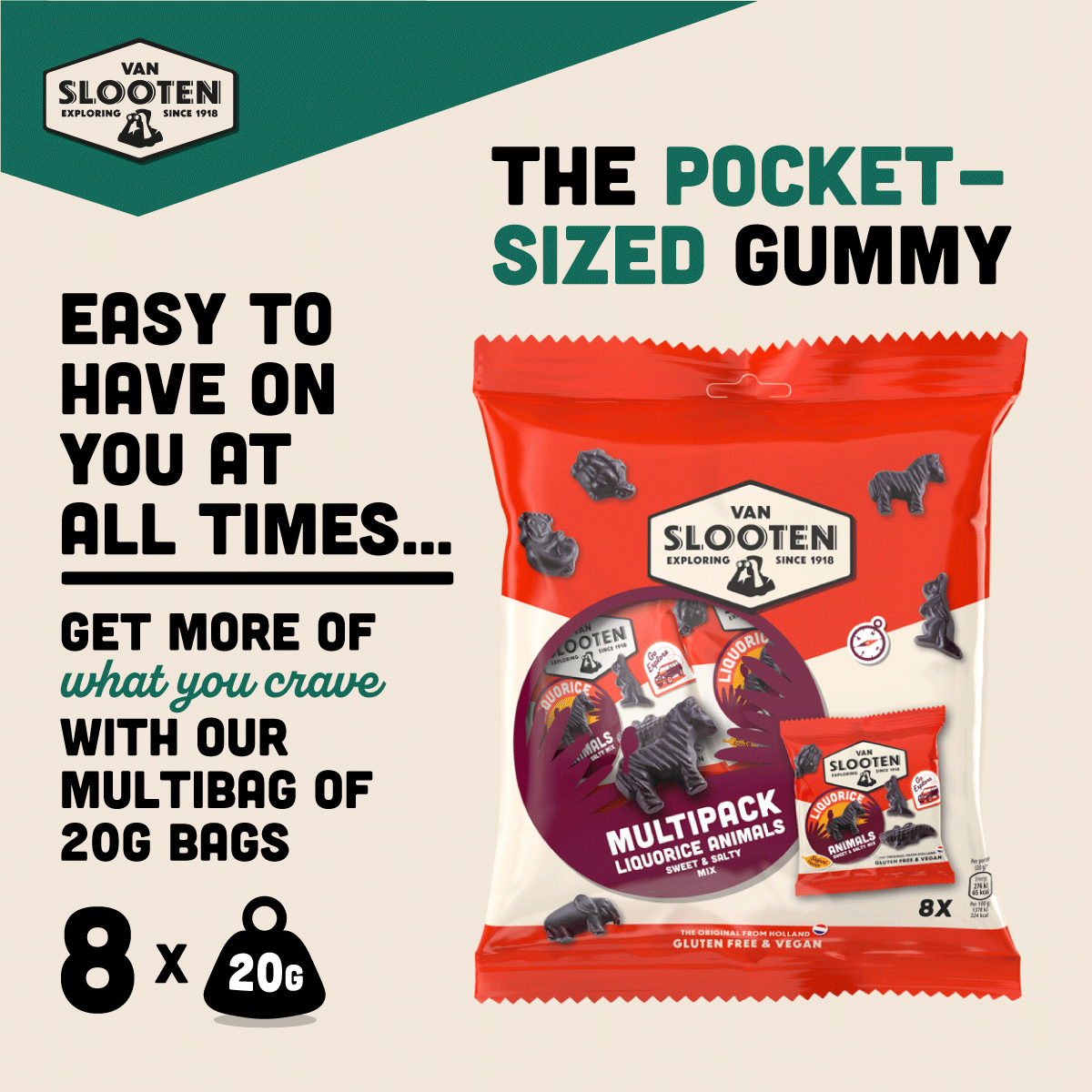 Liquorice Animals Multibag 8x20g