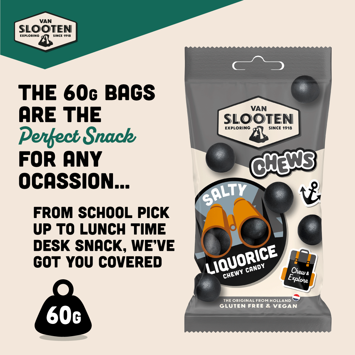 Salty Liquorice Chewy Candy 60g