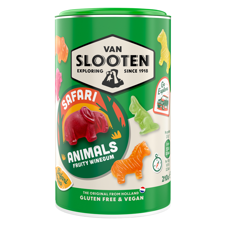 Safari Animals Fruity Gummies 210g Travel Tin