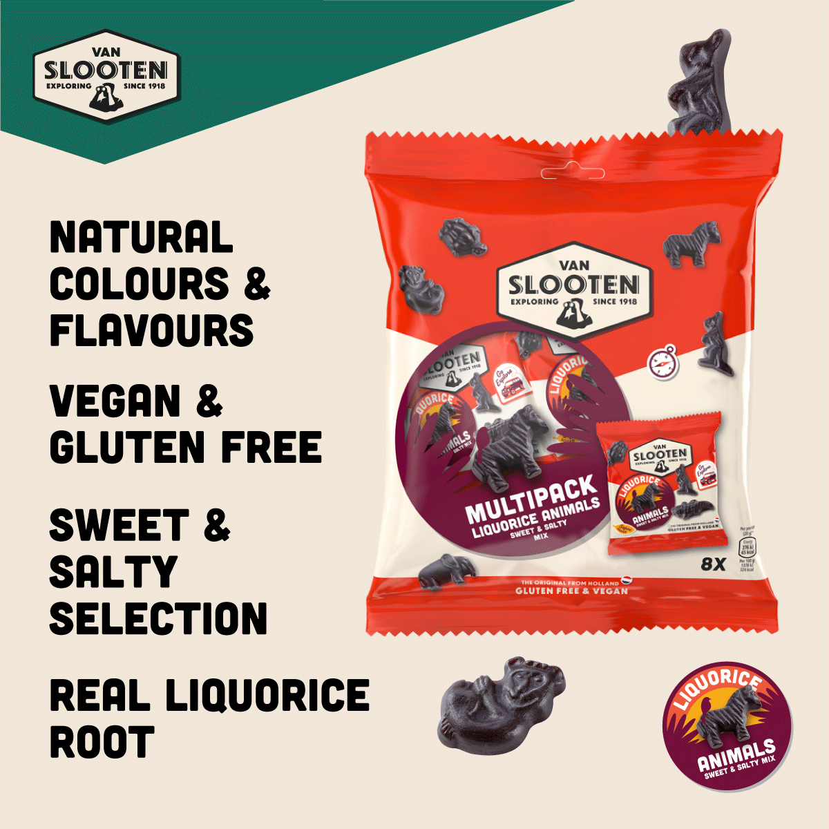 Liquorice Animals Multibag 8x20g