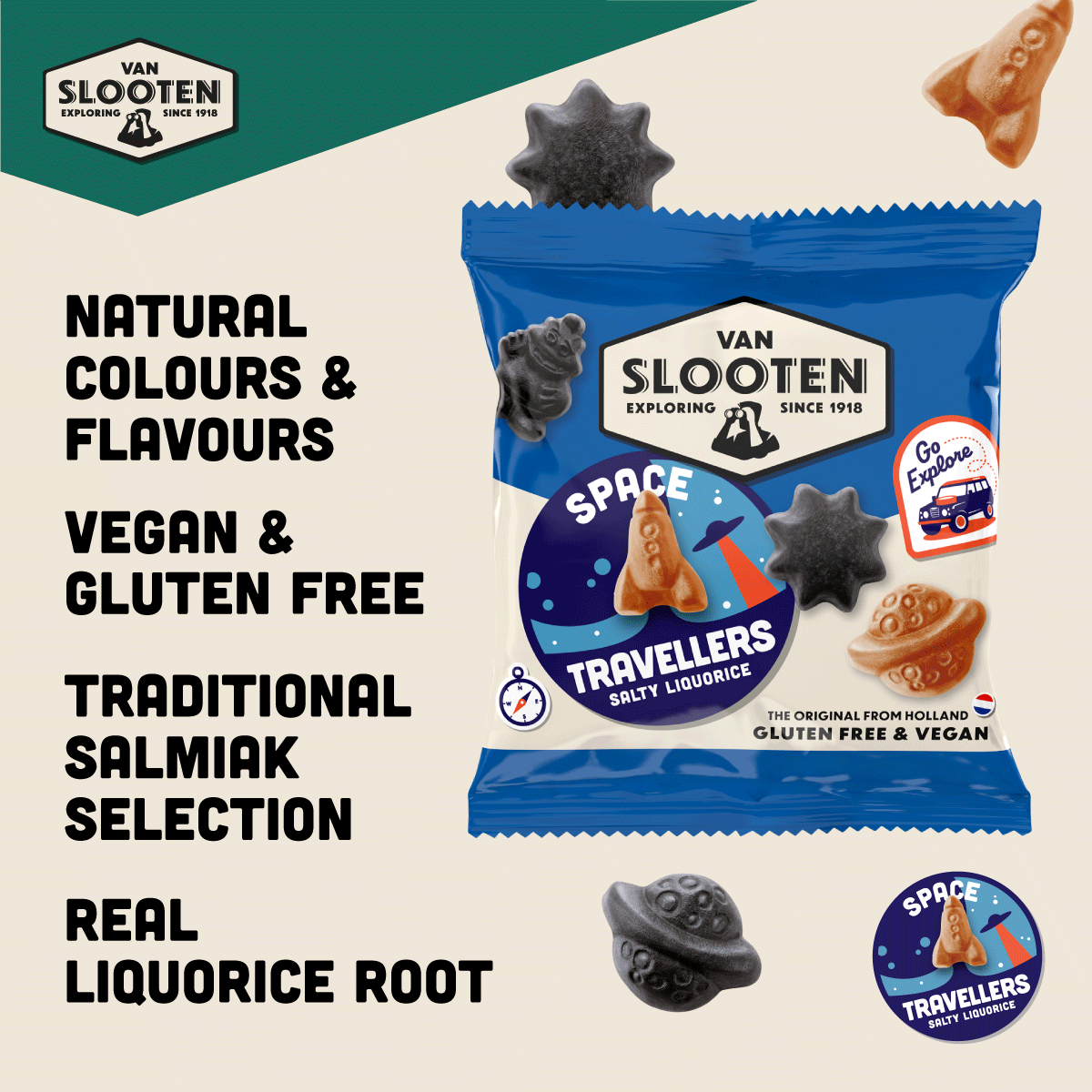 Space Travellers Salty Liquorice 20g