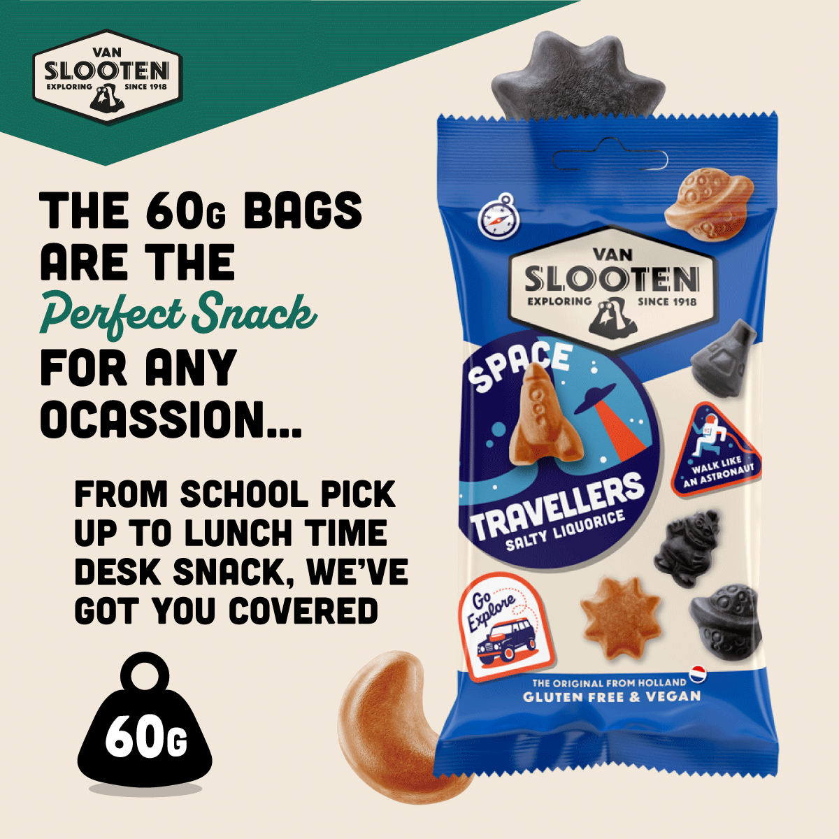 Space Travellers Salty liquorice 60g