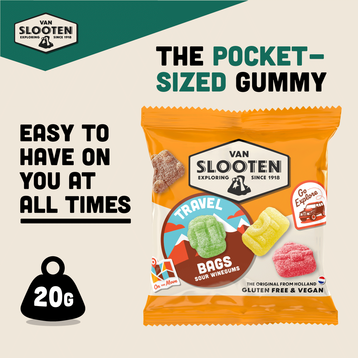 Travel Bag Sour Fruit Wine Gums 20g