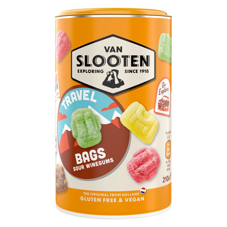 Travel Bag Sour Fruit Wine Gums 210g
