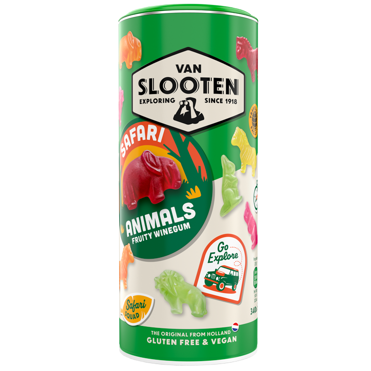 Safari Animals Fruity Gummies 340g Travel Tube
