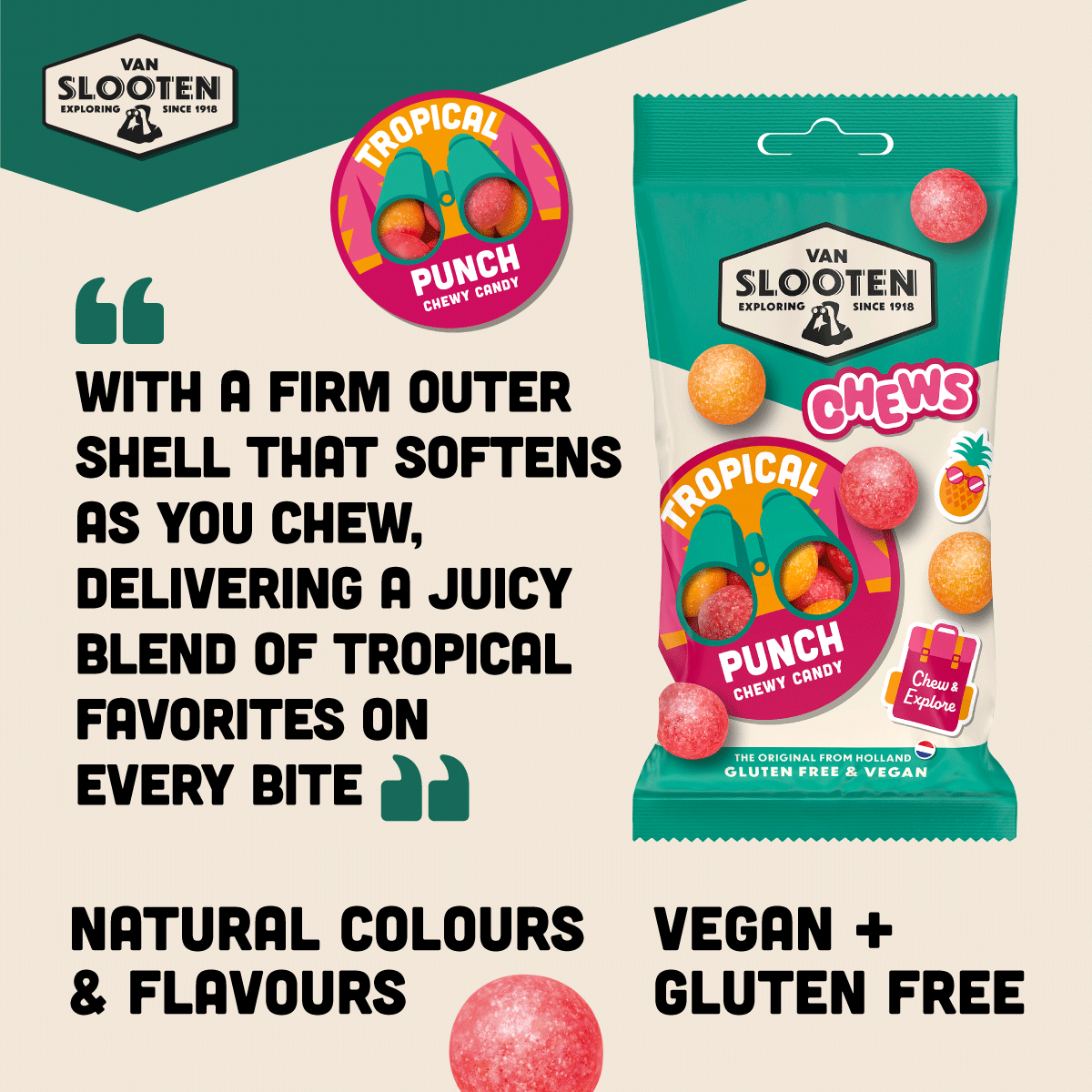 Tropical Punch Chewy Candy 60g