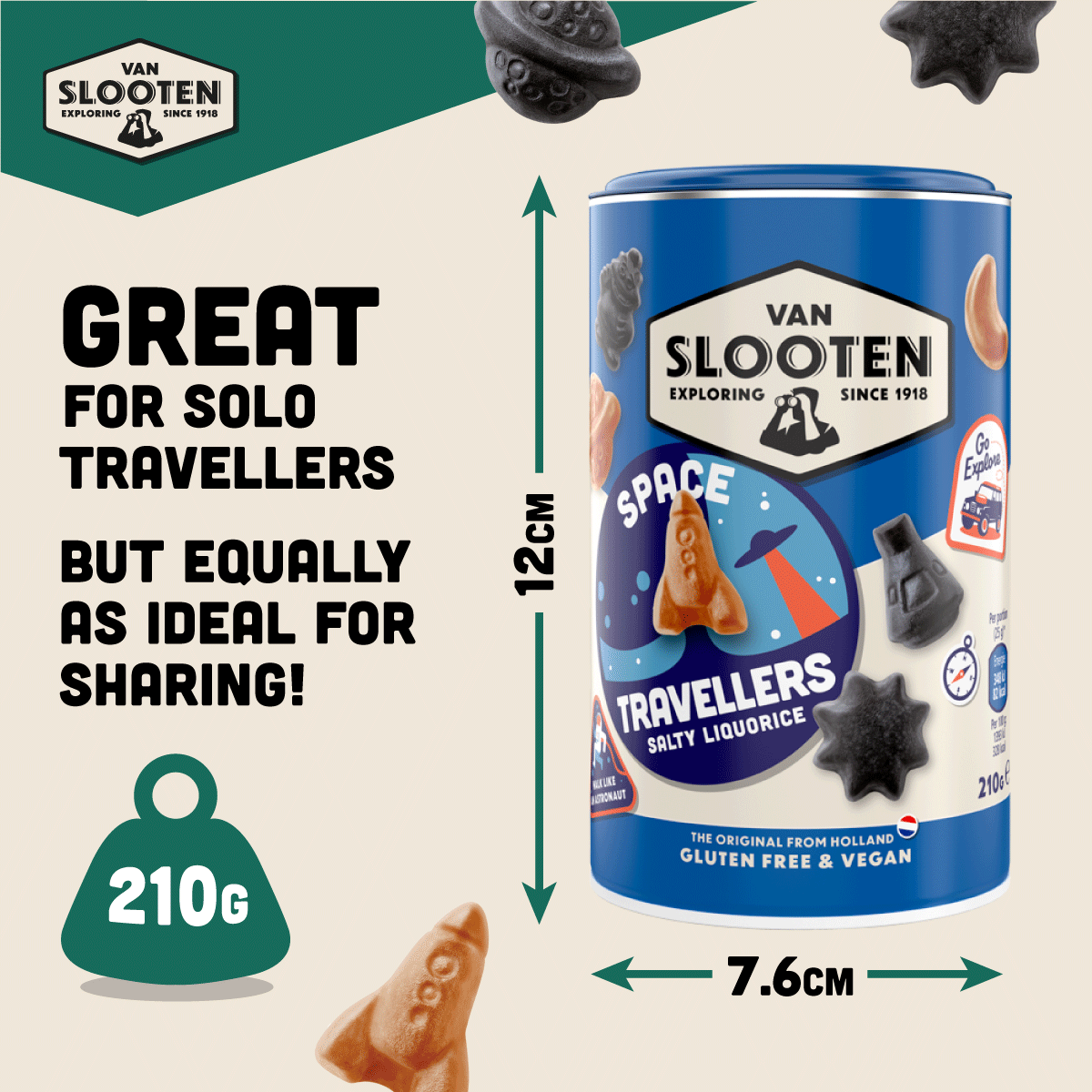 Space Travellers Salty Liquorice 210g