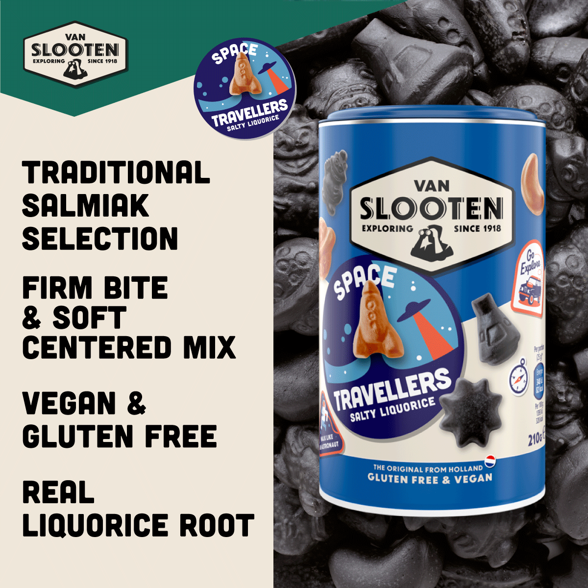 Space Travellers Salty Liquorice 210g