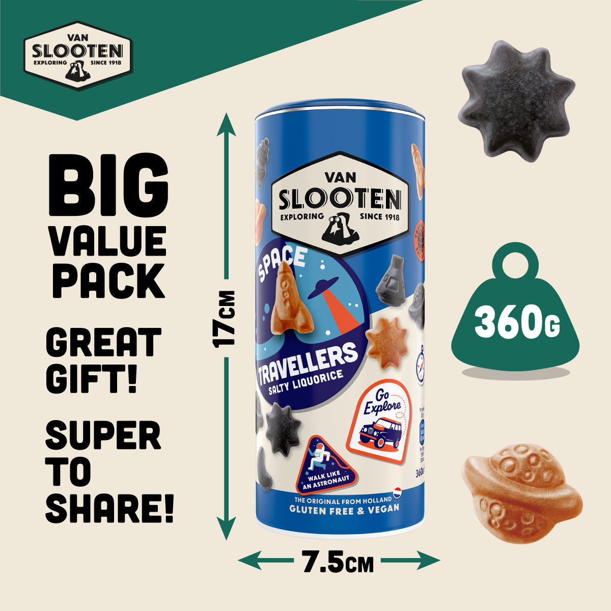 Space Travellers Salty Liquorice 360g