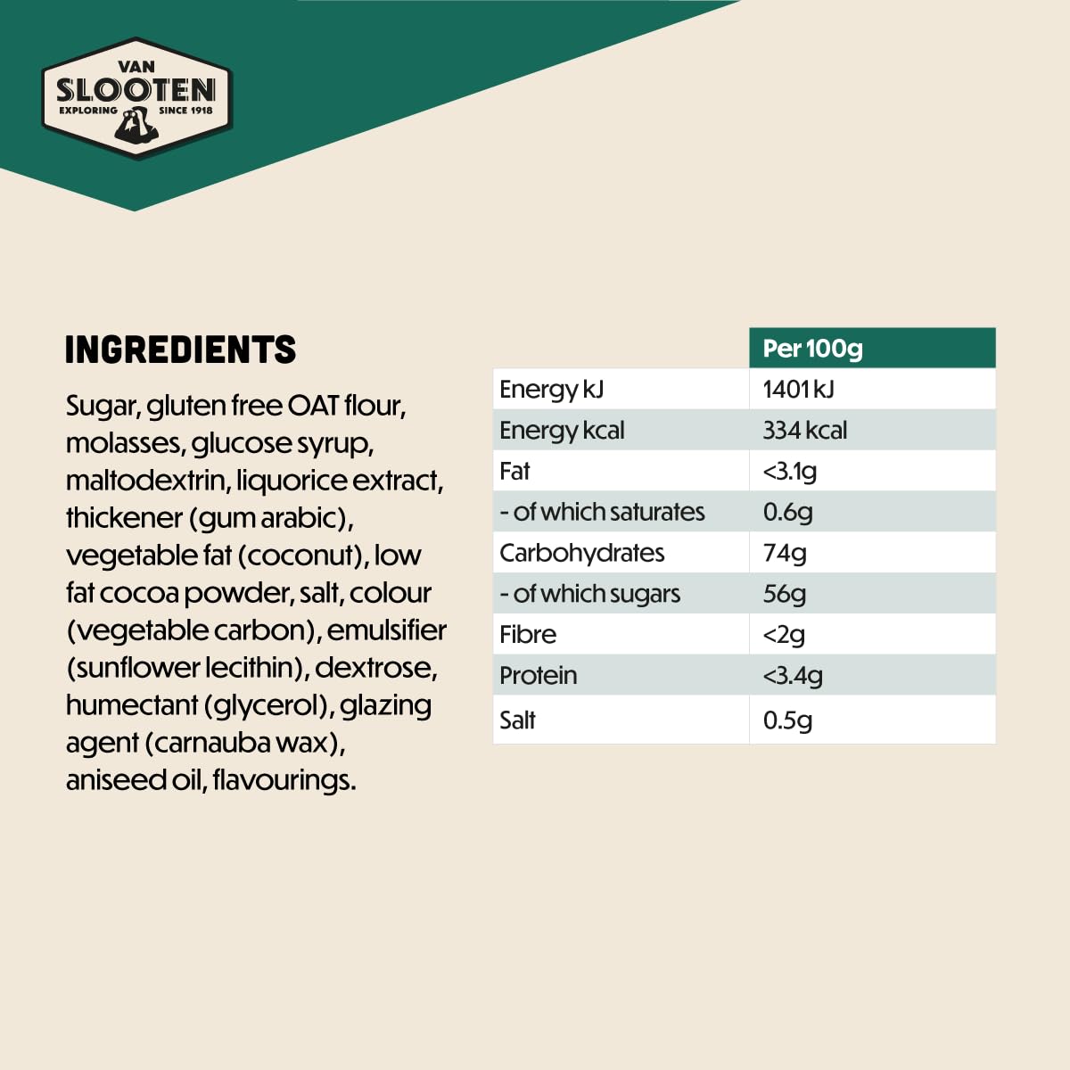 Van Slooten Sweet Liquorice Logs 100g x8 (Chocolate Logs)