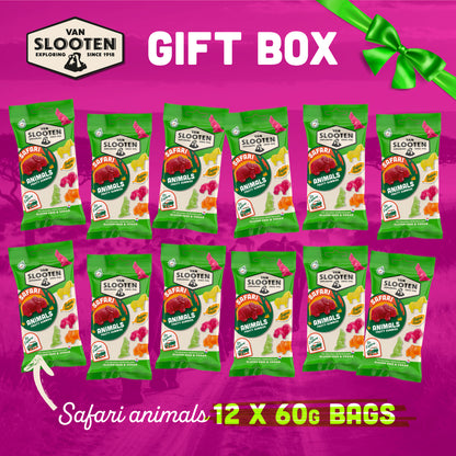 Safari Animals Gift Box (12 x 60g Bags)