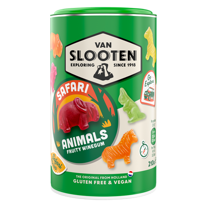 Safari Animals Fruity Gummies 210g Travel Tin