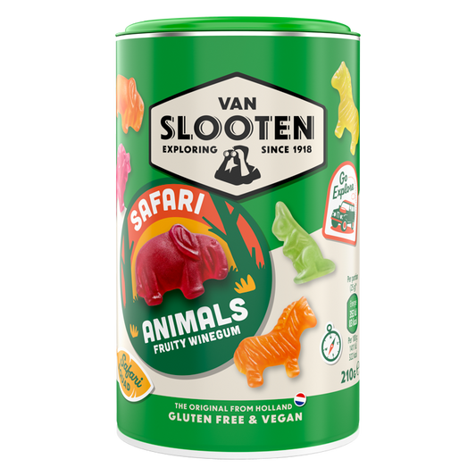 Safari Animals Fruity Gummies 210g Travel Tin