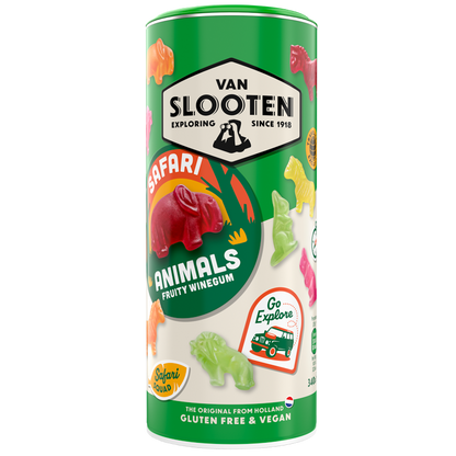 Safari Animals Fruity Gummies 340g Travel Tube