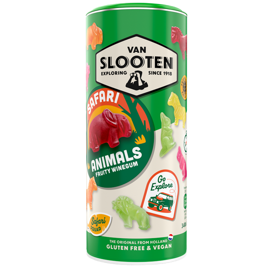 Safari Animals Fruity Gummies 340g Travel Tube