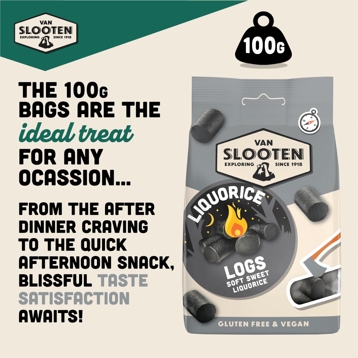 Liquorice Logs 100g (Soft Liquorice)