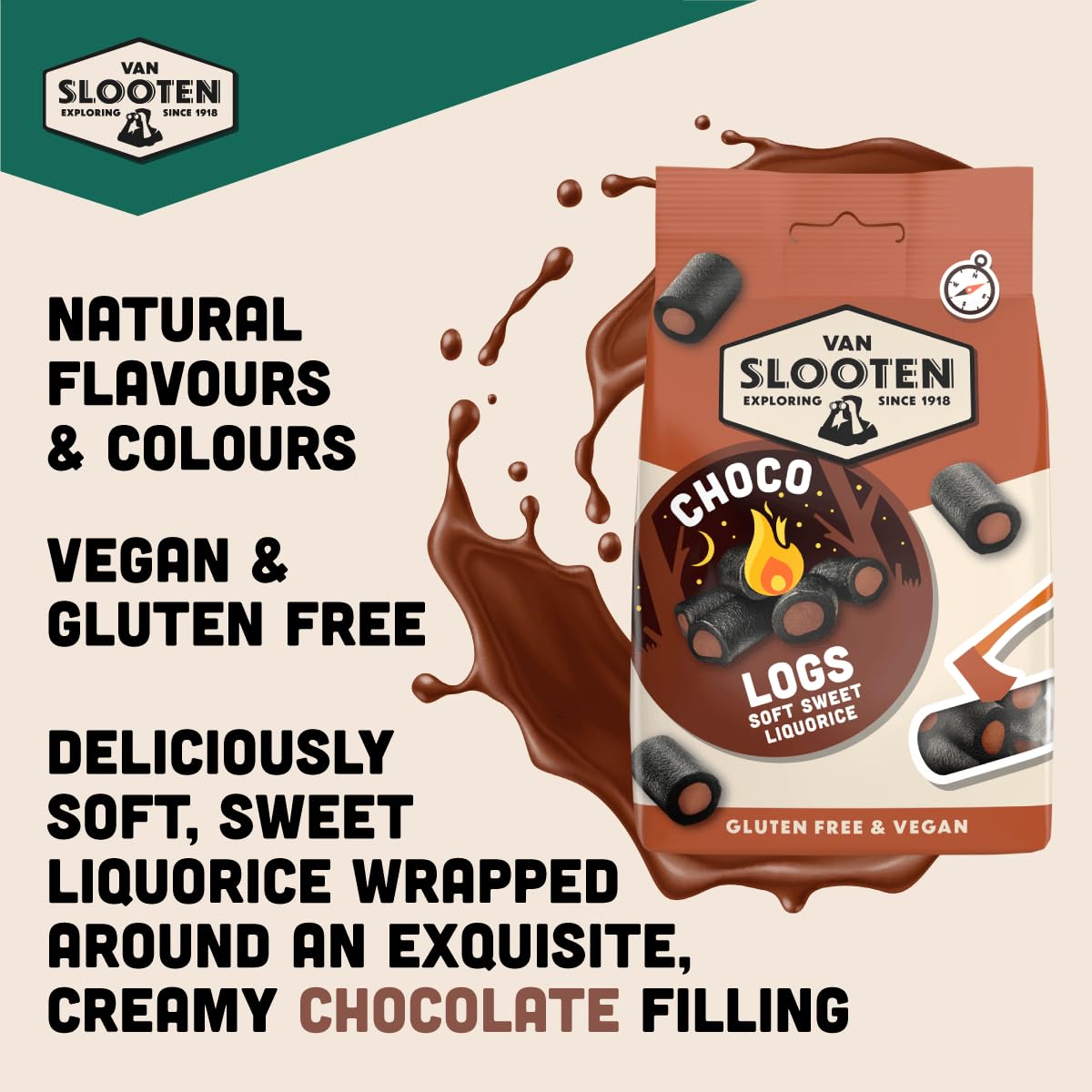 Choco Logs 100g (Soft Liquorice)